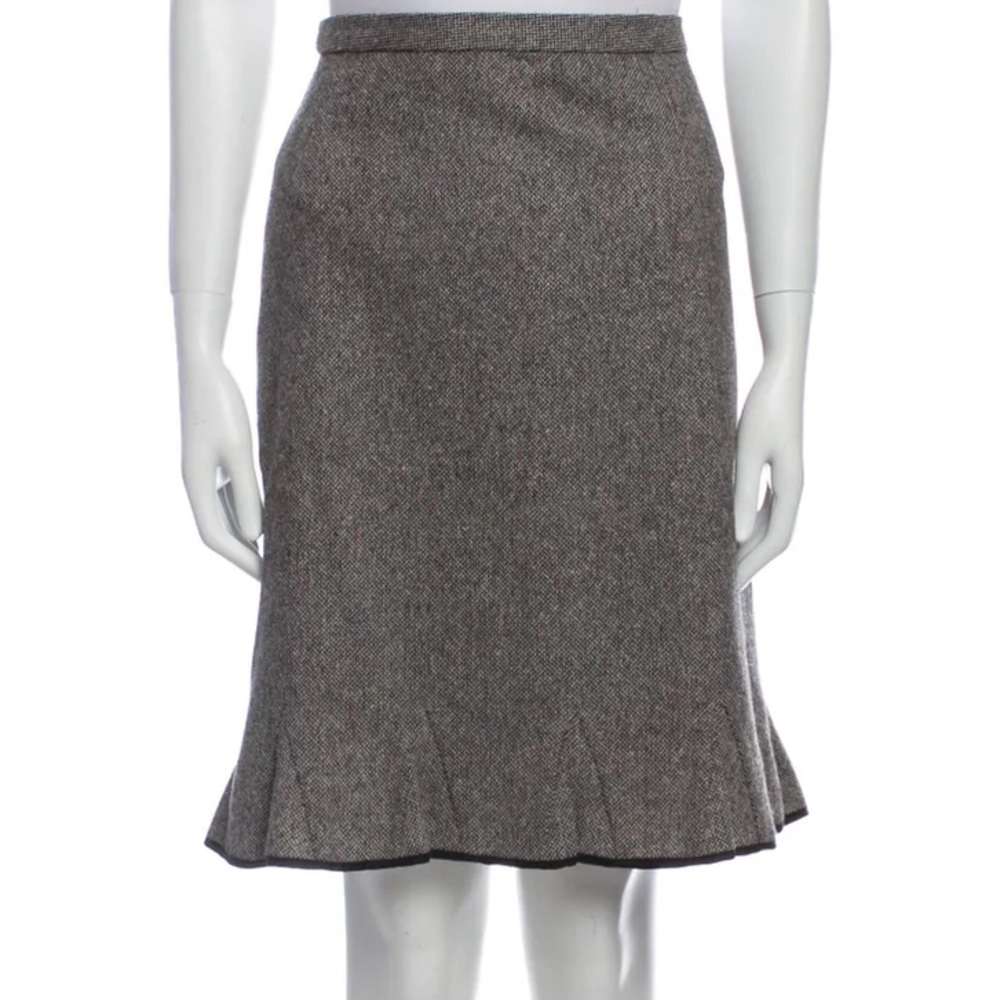 Moschino pattern flounce hem Skirt knee length high waisted